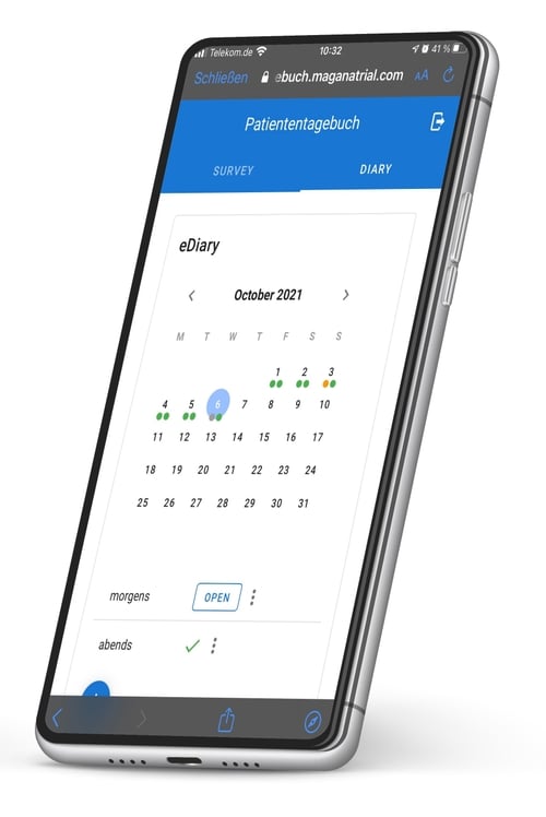 eDiary auf dem Smartphone
